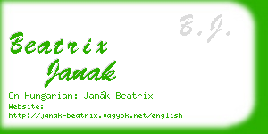 beatrix janak business card