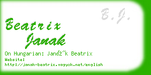 beatrix janak business card